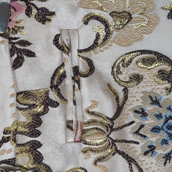 PINK TARTAN* Made in Canada faux back pkt w/ belt loops brocade pants - Picture 8 of 9